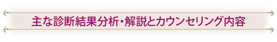 主な診断結果分析・解説とカウンセリング内容