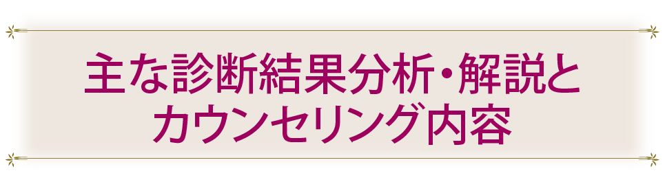 主な診断結果分析・解説とカウンセリング内容