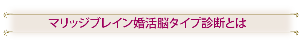 マリッジブレイン婚活脳タイプ診断